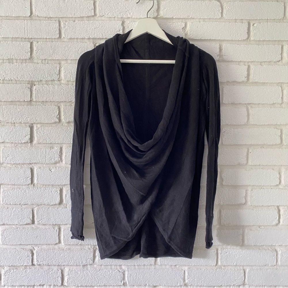 Lululemon Black Faux Wrap Long Sleeve Pullover Sweater Shirt Women’s Size Medium